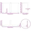  2 db fehér, T-alakú dohányzóasztal láb 70x25x(42-43) cm acél dohányzóasztal láb