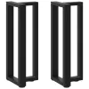  2 db fekete, T-alakú acél konzolasztal láb 25x28x(72-73) cm