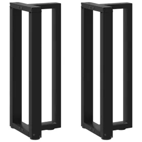    2 db fekete, T-alakú acél konzolasztal láb 25x28x(72-73) cm