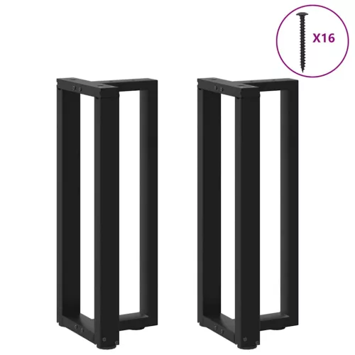  2 db fekete, T-alakú acél konzolasztal láb 25x28x(72-73) cm