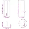  2 db fekete, T-alakú acél konzolasztal láb 25x28x(72-73) cm
