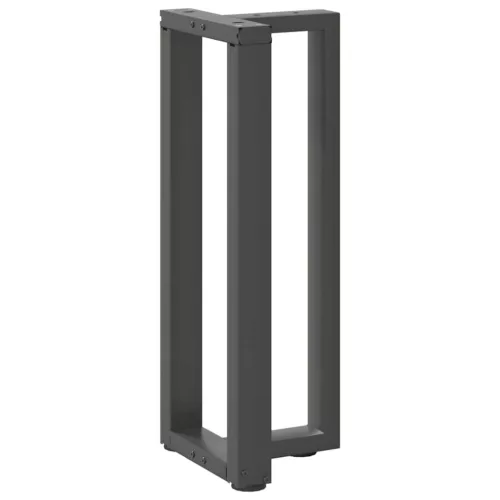  2 db antracitszürke T-alakú acél konzolasztal láb 25x28x(72-73) cm