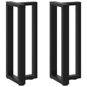    2 db fekete, T-alakú acél konzolasztal láb 38x25x(72-73) cm
