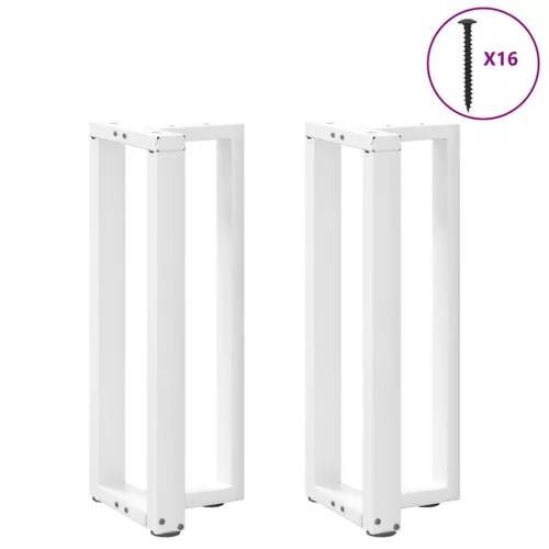  2 db fehér, T-alakú acél konzolasztal láb 38x25x(72-73) cm