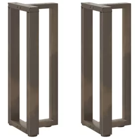   2 db fekete, T-alakú acél konzolasztal láb 38x25x(72-73) cm