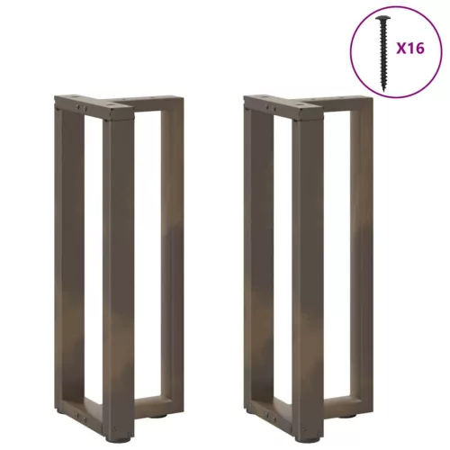  2 db fekete, T-alakú acél konzolasztal láb 38x25x(72-73) cm