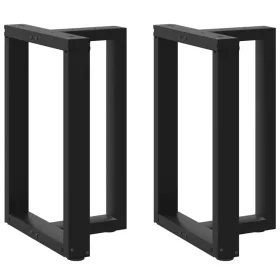    2 db fekete, T-alakú acél étkezőasztal láb 50x35x(72-73) cm