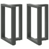  2 db antracitszürke, T-alakú acél étkezőasztal láb 50x35x(72-73) cm