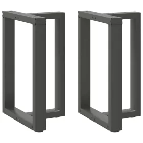    2 db antracitszürke, T-alakú acél étkezőasztal láb 50x35x(72-73) cm
