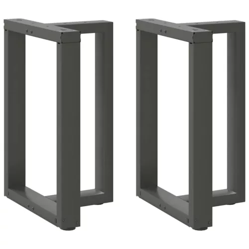  2 db antracitszürke, T-alakú acél étkezőasztal láb 50x35x(72-73) cm