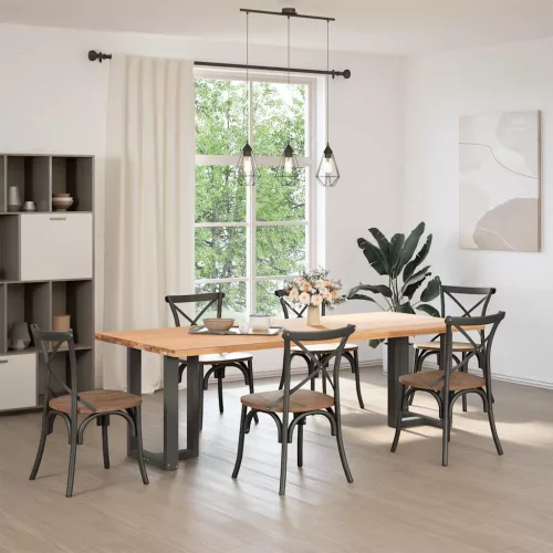  2 db antracitszürke, T-alakú acél étkezőasztal láb 50x35x(72-73) cm