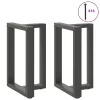  2 db antracitszürke, T-alakú acél étkezőasztal láb 50x35x(72-73) cm