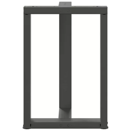  2 db antracitszürke, T-alakú acél étkezőasztal láb 50x35x(72-73) cm