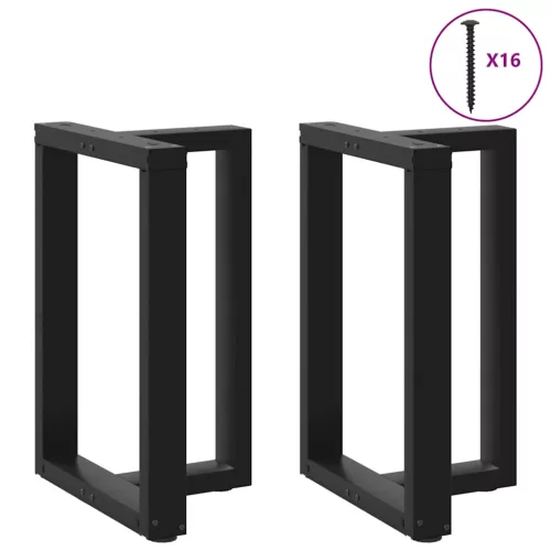  2 db fekete, T-alakú acél étkezőasztal láb 60x35x(72-73) cm