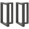  2 db antracitszürke, T-alakú acél étkezőasztal láb 60x35x(72-73) cm