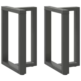    2 db antracitszürke, T-alakú acél étkezőasztal láb 60x35x(72-73) cm
