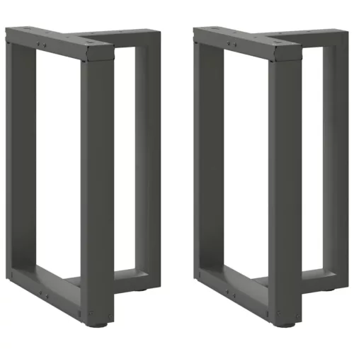  2 db antracitszürke, T-alakú acél étkezőasztal láb 60x35x(72-73) cm