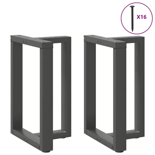  2 db antracitszürke, T-alakú acél étkezőasztal láb 60x35x(72-73) cm