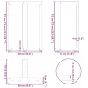  2 db antracitszürke, T-alakú acél étkezőasztal láb 60x35x(72-73) cm