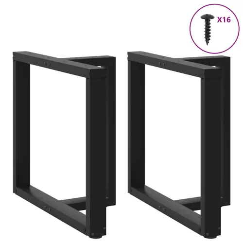  2 db fekete, T-alakú acél étkezőasztal láb 70x35x(72-73) cm