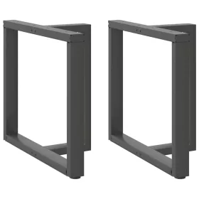    2 db antracitszürke, T-alakú acél étkezőasztal láb 70x35x(72-73) cm
