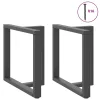  2 db antracitszürke, T-alakú acél étkezőasztal láb 70x35x(72-73) cm