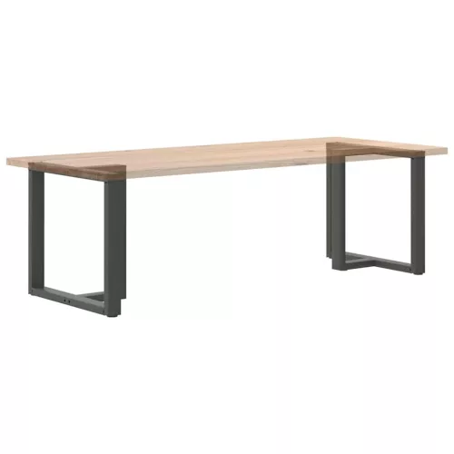  2 db antracitszürke, T-alakú acél étkezőasztal láb 70x35x(72-73) cm