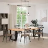  2 db fekete, T-alakú étkezőasztal láb 80x35x(72-73) cm acél étkezőasztal