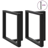 2 db fekete, T-alakú étkezőasztal láb 80x35x(72-73) cm acél étkezőasztal