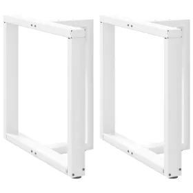    2 db fehér, T-alakú étkezőasztal láb 80x35x(72-73) cm acél étkezőasztal