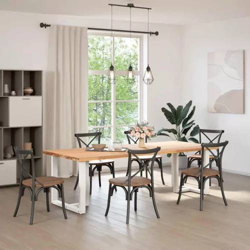  2 db fehér, T-alakú étkezőasztal láb 80x35x(72-73) cm acél étkezőasztal