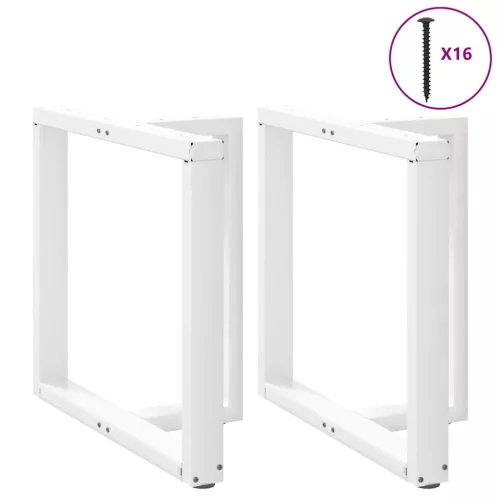  2 db fehér, T-alakú étkezőasztal láb 80x35x(72-73) cm acél étkezőasztal