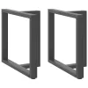  2 db antracitszürke, T-alakú acél étkezőasztal láb 80x35x(72-73) cm