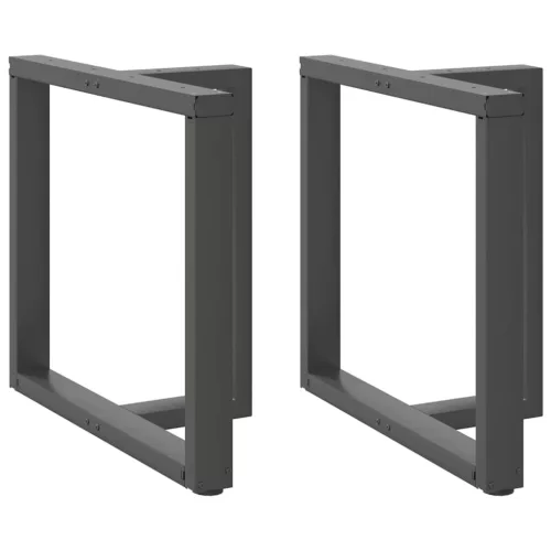  2 db antracitszürke, T-alakú acél étkezőasztal láb 80x35x(72-73) cm