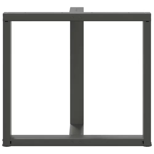  2 db antracitszürke, T-alakú acél étkezőasztal láb 80x35x(72-73) cm