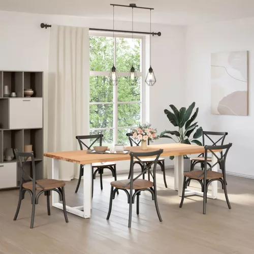  2 db fehér, T-alakú étkezőasztal láb 90x35x(72-73) cm acél étkezőasztal láb