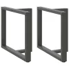  2 db antracitszürke, T-alakú acél étkezőasztal láb 90x35x(72-73) cm