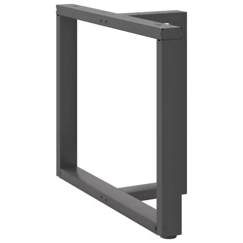  2 db antracitszürke, T-alakú acél étkezőasztal láb 90x35x(72-73) cm