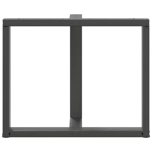 2 db antracitszürke, T-alakú acél étkezőasztal láb 90x35x(72-73) cm