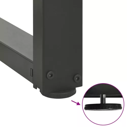  2 db antracitszürke, T-alakú acél étkezőasztal láb 90x35x(72-73) cm