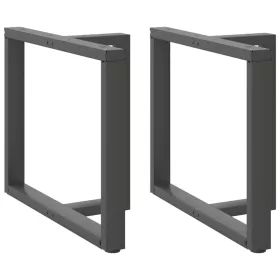    2 db antracitszürke, T-alakú acél étkezőasztal láb 100x35x(72-73) cm