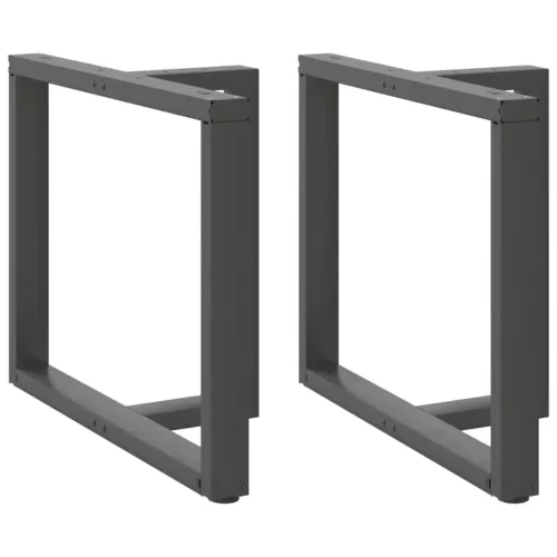  2 db antracitszürke, T-alakú acél étkezőasztal láb 100x35x(72-73) cm