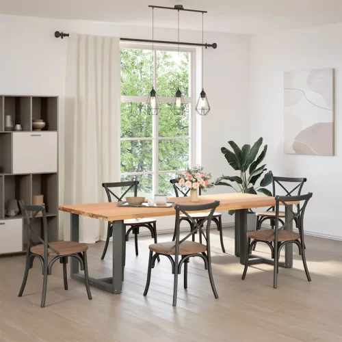  2 db antracitszürke, T-alakú acél étkezőasztal láb 100x35x(72-73) cm