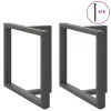  2 db antracitszürke, T-alakú acél étkezőasztal láb 100x35x(72-73) cm