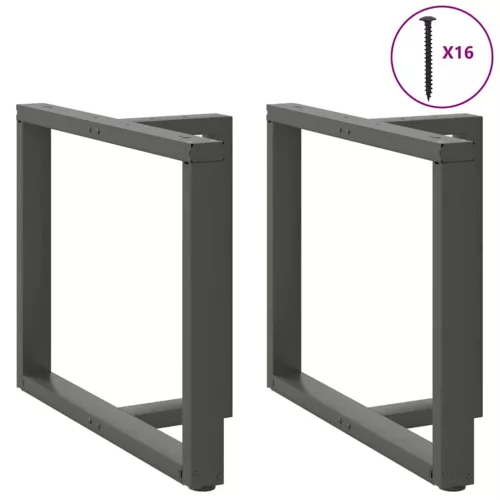  2 db antracitszürke, T-alakú acél étkezőasztal láb 100x35x(72-73) cm