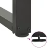  2 db antracitszürke, T-alakú acél étkezőasztal láb 100x35x(72-73) cm