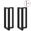  2 db fekete, T-alakú acél bárasztalláb 40x35x(90-91) cm