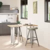  2 db T-alakú bárasztalláb, fehér, 40x35x(90-91) cm, acél