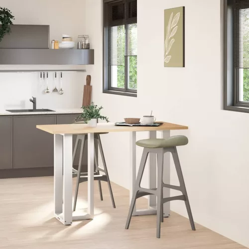  2 db T-alakú bárasztalláb, fehér, 40x35x(90-91) cm, acél