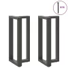  2 db antracitszürke T-alakú acél bárasztalláb 40x35x(90-91) cm